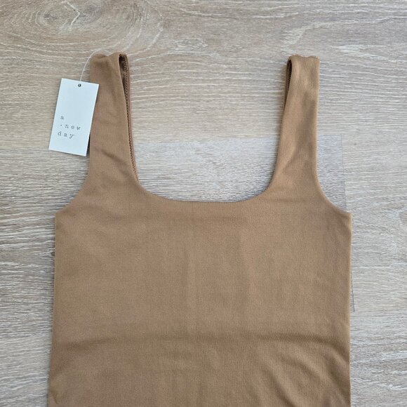 A New Day Women's Seamless Tank Bodysuit Tan Size Small One Piece New With Tags - Picture 7 of 14